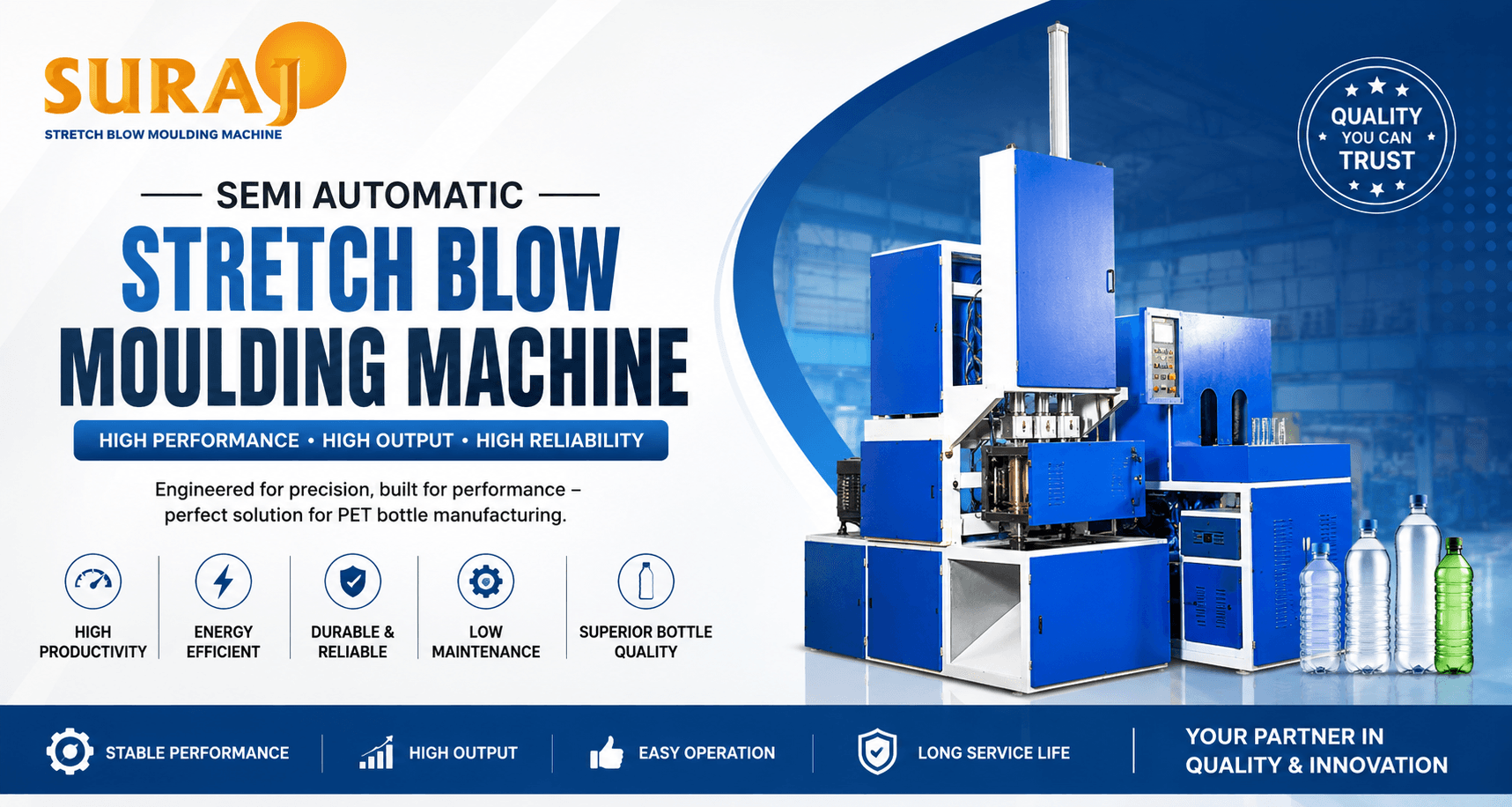Top Benefits of a Semi Automatic Stretch Blow Moulding Machine for Small Businesses